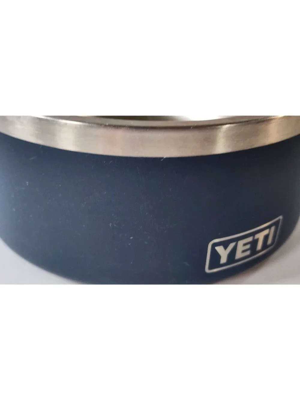 YETI BOOMER 8 DOG WATER FOOD BOWL BLUE STAINLESS STEEL NON SLIP RUBBER RING